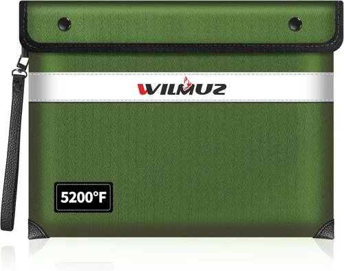 Vista 12 de Bolsa de dinero a prueba de fuego para dinero en efectivo de 5200 ℉ con aislamiento térmico, bolsas de documentos impermeables e ignífugas con tira