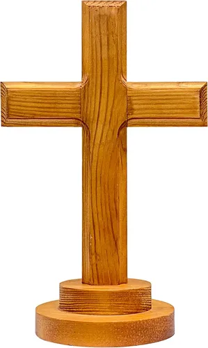 Vista 5 de Cregugua Cruz de pie de madera para mesa de madera para oración de iglesia decoración del hogar, 4 x 7 x 11 pulgadas