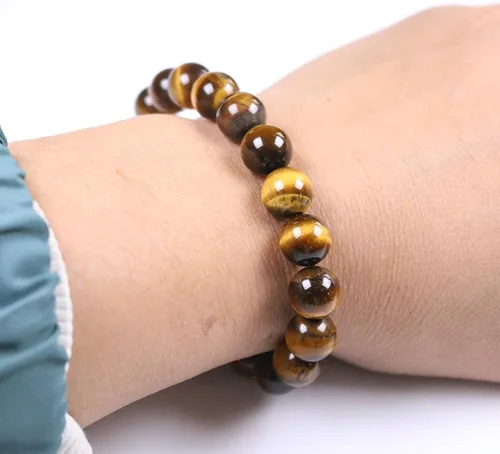 Vista 15 de Tigers Eye Protection Handmade Bracelet Best Present For Men Women Attract Wealth Chakra Feng Shui Stretchy Beaded Bracelets Lucky Friendship