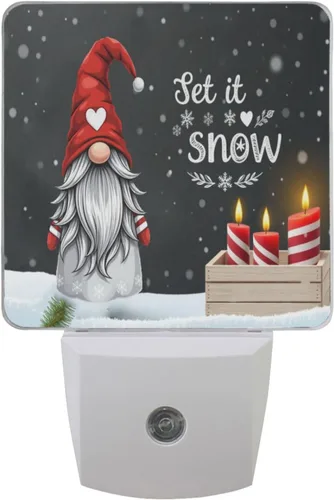 Vista 11 de Vdsrup Juego de 2 luces nocturnas de muñeco de nieve de invierno, luces nocturnas con forma de pájaro cardenal, luz nocturna LED enchufable, lámpara