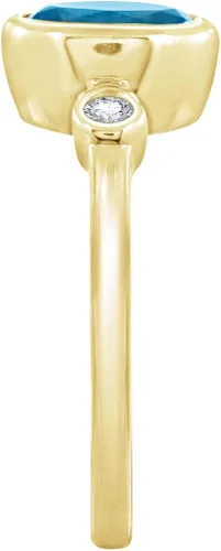 Vista 3 de Tienda Essentials Anillo de plata de ley chapada en oro con amatista y elementos infinitos con circonita cúbica con acabado texturizado