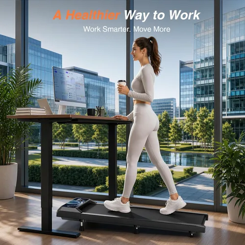Vista 11 de Walking Treadmill Pad with Adjustable 8% Incline and Handle Bar for Home Portable Under Desk Walking Treadmill Pad with 2.5 HP Motor, LED Display &