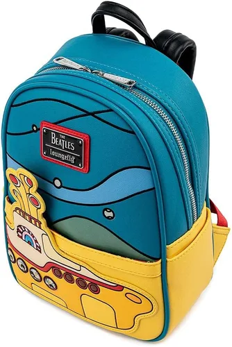 Vista 3 de Loungefly The Beatles Yellow Submarine - Bolso de hombro con correa doble para mujer, Multi, Moda