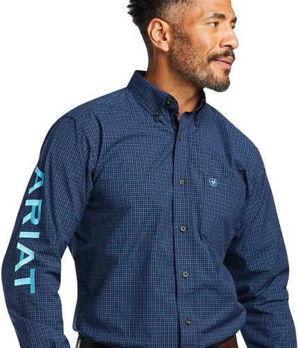 Vista 3 de ARIAT Camisa ajustada del equipo Pro Series para hombre, color azul marino