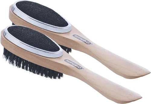 Vista 12 de Superio Cepillo de pelusa 3 en 1 y cuerno para traje, abrigo de lana, suéteres, zapatos, removedor de pelo de mascotas portátil de doble cara