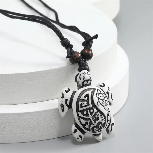 Vista 4 de Collar Yin Yang para parejas, collar de resina de tortuga marina de Tai Chi, mejores amigos, mejor amiga, collar de amistad para 2 mujeres