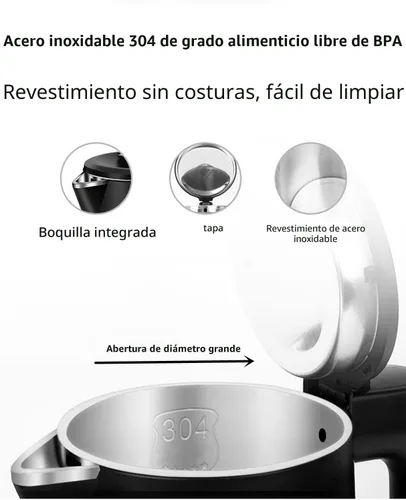 Vista 3 de Hervidor eléctrico de acero inoxidable de 0.8L, hervidor eléctrico pequeño de 800 vatios de 27 onzas de ebullición rápida con apagado automático