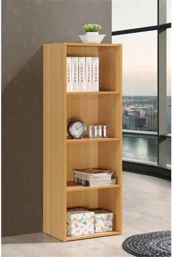 Vista 2 de Pemberly Row Estantería de madera multiusos con cuatro estantes en acabado beige