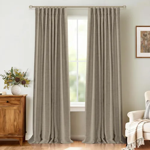 Vista 18 de 100% Blackout Shield Cortinas opacas completas para dormitorio de 63 pulgadas de largo, juego de 2 paneles, anillos de clip/bolsillo para barra