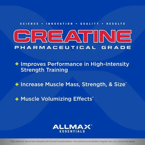Vista 3 de ALLMAX Essentials CREATINA - 1000 g de polvo - Mejora el rendimiento y la intensidad del entrenamiento - Vegano y sin gluten - 200 porciones