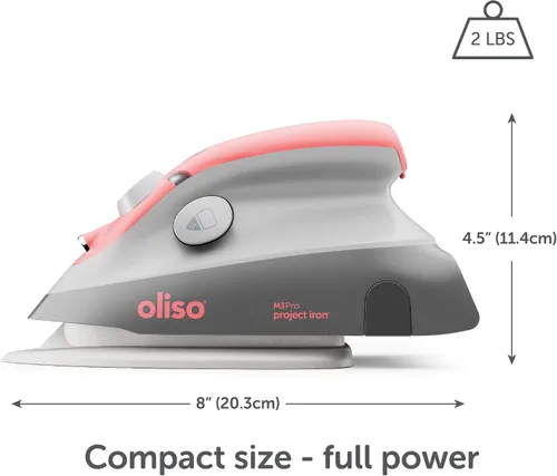 Vista 2 de Oliso M3Pro Project Steam Iron with Solemate (Coral) + MultiMat Wool Pressing Pad
