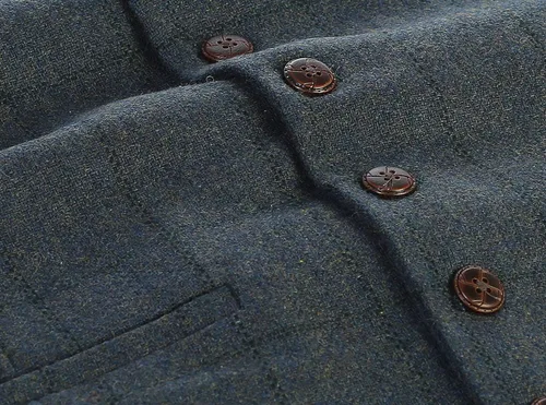 Vista 46 de Gioberti Chaleco de tweed formal de 6 botones para hombres