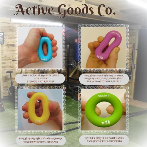 Vista 8 de ActiveGoodsCo - Anillo de silicona hecho para uso profesional. Niveles de resistencia progresiva de 10 libras-120 libras (8.8-121.3 lbs). Dos