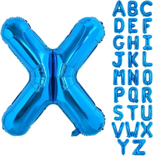 Vista 21 de Globos TONIFUL de 40 pulgadas, grandes, azules, con letras B gigantes, globos de alfabeto de papel de aluminio, mylar, grandes globos