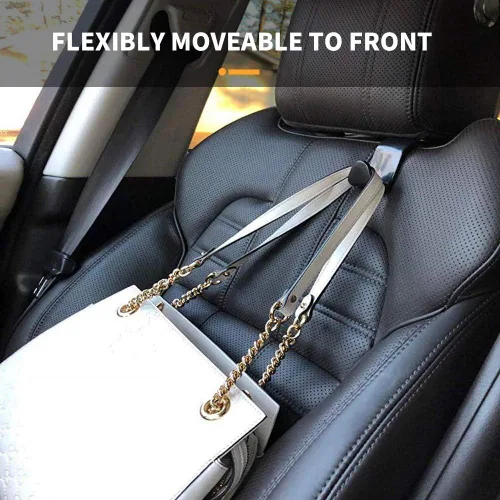 Vista 2 de Gancho para reposacabezas de asiento de automóvil, paquete de 4 ganchos para mochila de vehículos, organizador para bolsos, bolsos, ropa, gancho