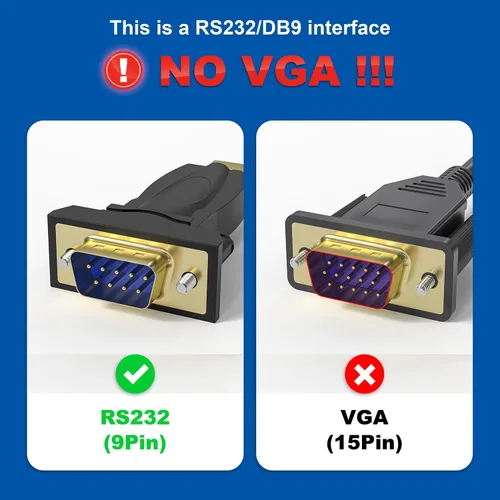 Vista 2 de Cable USB a RS232 Serie DB9 Macho, Pack de 2