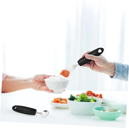 Vista 9 de COLLBATH 1Set Weighted Utensils for Hand Tremors Adaptive Tableware for Stroke Patients Ergonomic Grip for Elderly Premium Quality and Easy