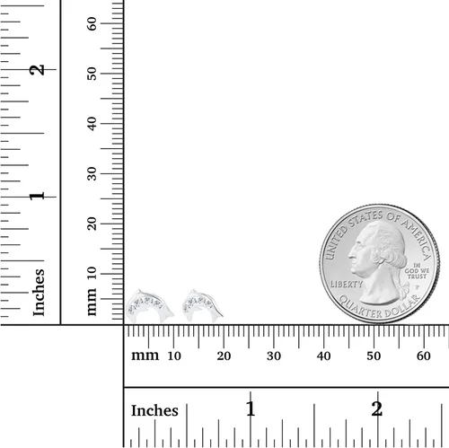 Vista 4 de Aretes de tuerca de oro macizo de 14 quilates de 0.276 x 0.236 in con piedra natal natural con diseño de delfín para mujer, piedra natal de 0.059