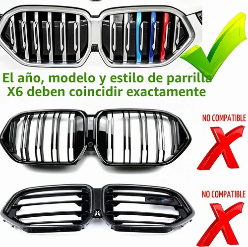 Vista 4 de Insertos de parrilla automotriz para BMW X6 G06 2026-2020 de 6 haces (no para parrilla doble X6), accesorios de parrilla delantera