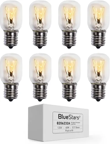 Vista 12 de BlueStars - 2 paquetes de bombilla para horno microondas 8206232A, 40 W, 125 V, base E17, compatible con la bombilla de microondas bajo capó