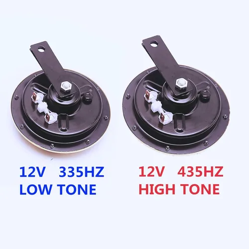 Vista 5 de Bocina eléctrica para coche, bocina de aire azul, 12 V, tono alto y bajo, kit de bocina gemela de metal de 135 dB, bocina de auto, bocina de camión