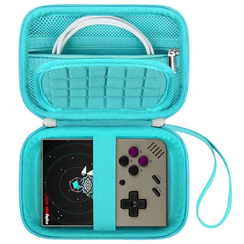 Vista 11 de Canboc Carrying Case Compatible with Miyoo Mini Plus Retro Gaming Console, Zipper Mesh Pocket fit Cable, SD Card, Black (Case Only)