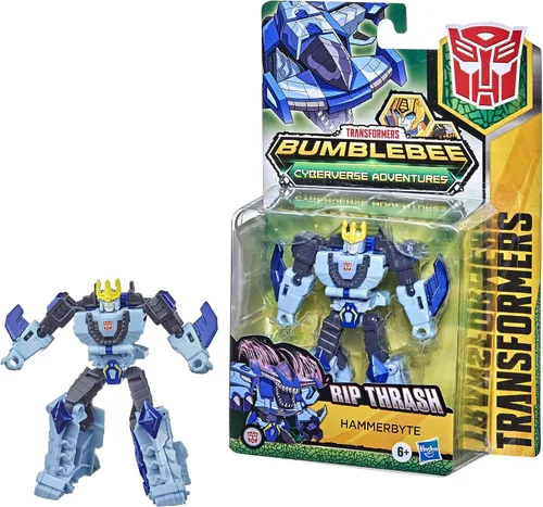 Vista 3 de Transformers Toys Bumblebee Cyberverse Adventures Dinobots Unite Warrior Class Hammerbyte Action Attackers Figure, a partir de 6 años, 5.4 pulgadas