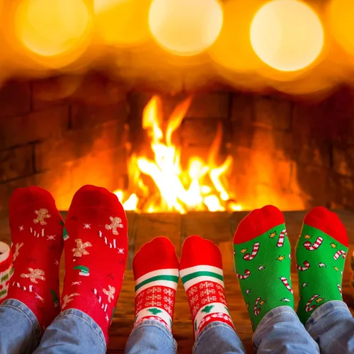 Vista 6 de Cooraby Juego de 20 pares de calcetines de algodón suave y cálido para mujer, regalo de Navidad, Rojo y verde