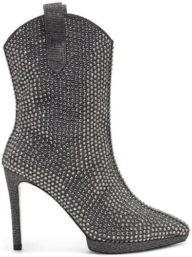Vista 2 de Jessica Simpson Botines estilo Western Vianne con diamantes de imitación y tacón de aguja para mujer