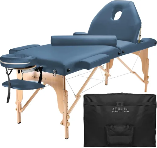 Vista 14 de Mesa de masaje portátil profesional con respaldo, varios colores disponibles, de Saloniture , Negro