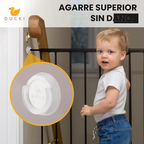 Vista 7 de Ducki - Protector de pared para puerta de bebé - Protectores autoadhesivos duraderos y reutilizables para bebés, puertas de mascotas, piezas