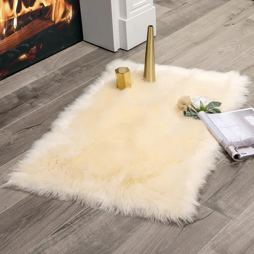 Vista 37 de MIULEE Alfombra de Área de Lujo Súper Suave y Esponjosa de Piel Sintética Rectangular Alfombra Decorativa de Felpa Shaggy para Mesita de Noche Sofá