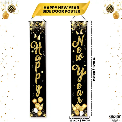 Vista 2 de KatchOn, Cartel para puerta de feliz año nuevo, 72 x 12 pulgadas, pancarta de puerta de año nuevo, decoraciones de Año Nuevo 2026, pancarta de feliz