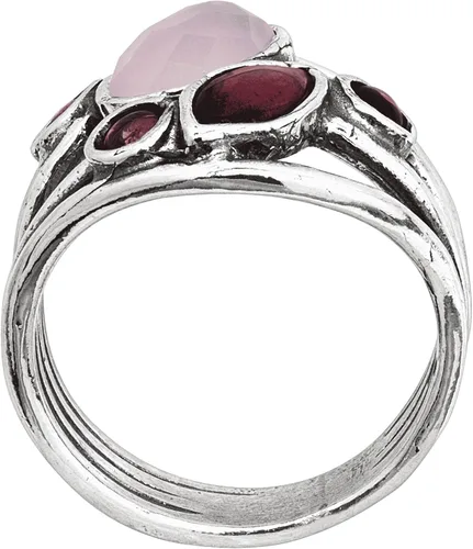 Vista 3 de Silpada Anillo de granate natural Red Alert, cuarzo rosa y turmalina rosa en plata de ley, Plata, cuarzo granate