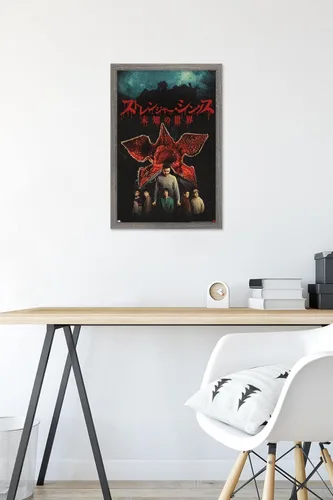 Vista 6 de Trends International Netflix Stranger Things: Season 4 - Póster de pared internacional, 14.725 x 22.375 pulgadas, versión enmarcada de madera