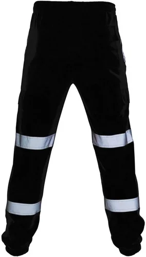 Vista 2 de WENKOMG1 Pantalones de trabajo de construcción para hombre, pantalones de alta visibilidad reflectantes de color neón para hombre