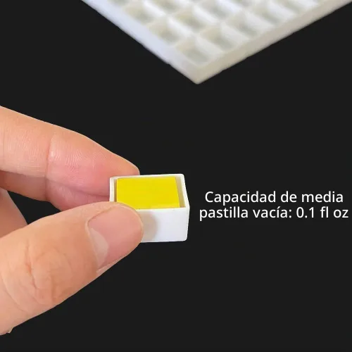 Vista 5 de FCLUB Sartenes vacías de acuarela – 20 sartenes completas (3ml) y 20 sartenes medias (2ml), sartenes de pintura de acuarela de plástico rellenables