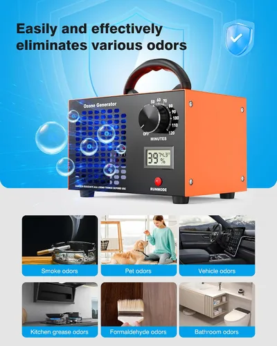 Vista 3 de Generador de ozono - Generador de ozono de 60000 mg/h para grandes espacios de hasta 5000 pies cuadrados, purificador de aire con pantalla