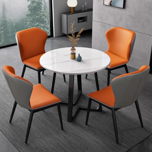 Vista 11 de YVYKFZD 5 Piece Kitchen Dining Table Set, Office Reception Room Club Table and Chair Set, Small Round Conference Table, Simple Coffee Table