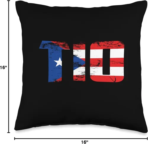 Vista 4 de Puerto Rico Flag Shirt Gifts For Men Women Kids TIO Rico Flag Pride Day - Almohada para hombre puertorriqueño, 16 x 16 pulgadas, multicolor