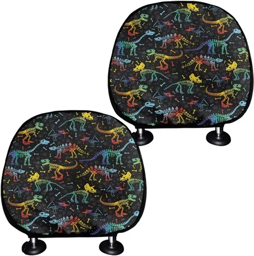 Vista 8 de Funda personalizada para reposacabezas de asiento de automóvil, regalos personalizables, transpirables, paquete de 2 fundas de cojín para asiento
