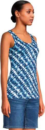 Vista 4 de Lands' End Camiseta de tirantes de algodón alta para mujer