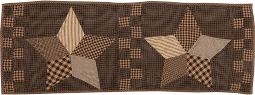 Vista 4 de VHC Brands, Farmhouse Star, algodón, 13x36, alfombra acolchada, color negro