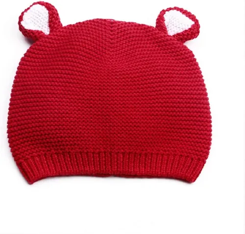 Vista 3 de LLmoway Gorro de punto para bebé, de algodón, suave, lindo, para otoño, invierno, para niños y niñas de 0 a 18 meses