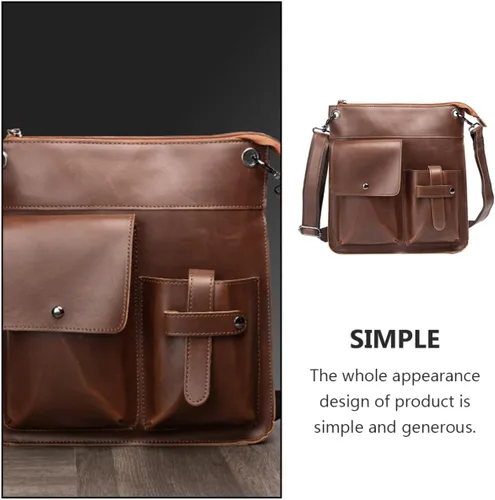 Vista 8 de FELTECHELECTR 1pc Messenger Bag Single- Shoulder Zipper Pouch Portable Tool Bag Mens Sling Bag Single- Shoulder Bag Mens over The Shoulder Bag
