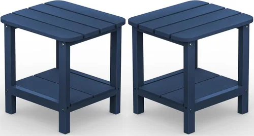 Vista 26 de SERWALL Mesa auxiliar Double Adirondack, Mesa auxiliar de forma rectangular, Negra