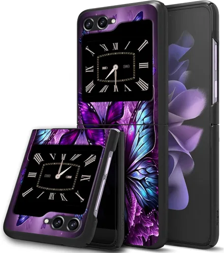 Vista 27 de Funda para Samsung Galaxy Z Flip 5 5G, Galaxy Z Flip 5, PC duro a prueba de golpes, plegable, duradera, resistente a los arañazos, para Samsung Z