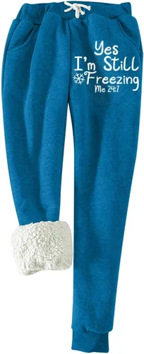 Vista 3 de Pantalones deportivos de forro polar para mujer, pantalones deportivos con parte inferior de cincha, cintura alta, pantalones deportivos de ajuste