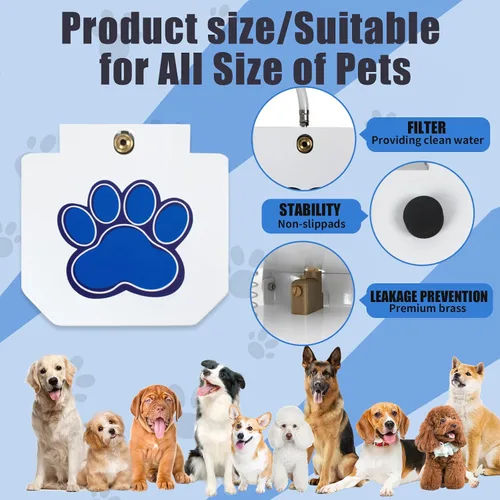 Vista 2 de Poofzy Fuente de agua para perros, rociador de agua para perros grandes, con juego de válvulas de cobre mejorado, fácil de usar, agua dulce