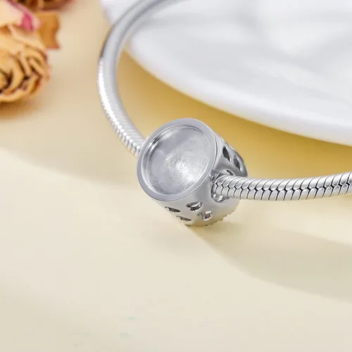 Vista 7 de LONAGO Abalorio de plata de ley 925 con diseño de mariposa y pavo real para mujer